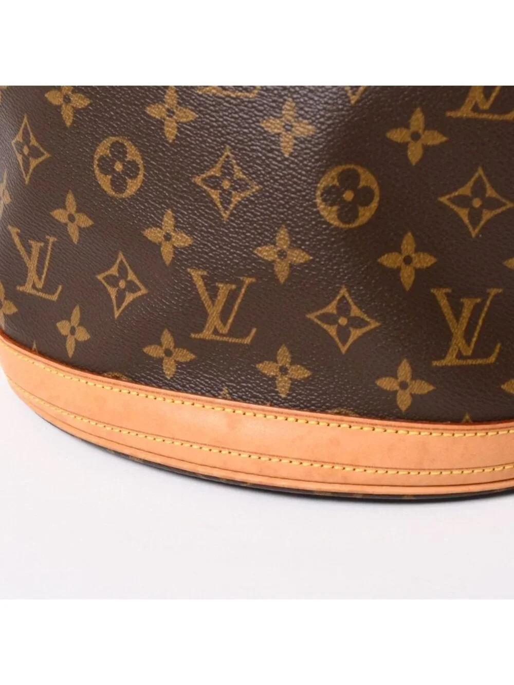 Louis Vuitton Bucket PM Handbag Monogram Brown Leather Gold